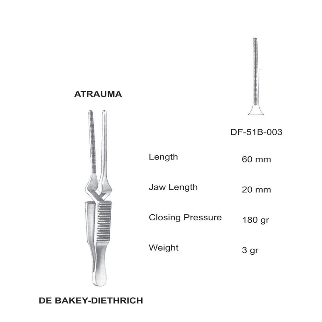 Debakey Bulldog Atrauma Bulldog Clamp, Straight, 60mm (DF-51B-003) by Dr. Frigz