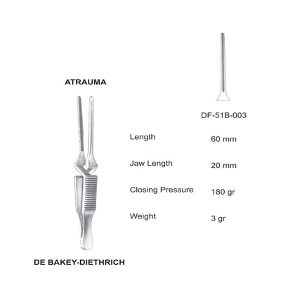 Debakey Bulldog Atrauma Bulldog Clamp, Straight, 60mm (DF-51B-003) by Dr. Frigz