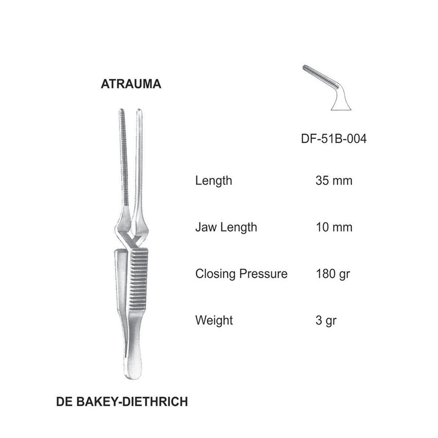 Debakey Bulldog Atrauma Bulldog Clamp, Curved, 35mm (DF-51B-004) by Dr. Frigz