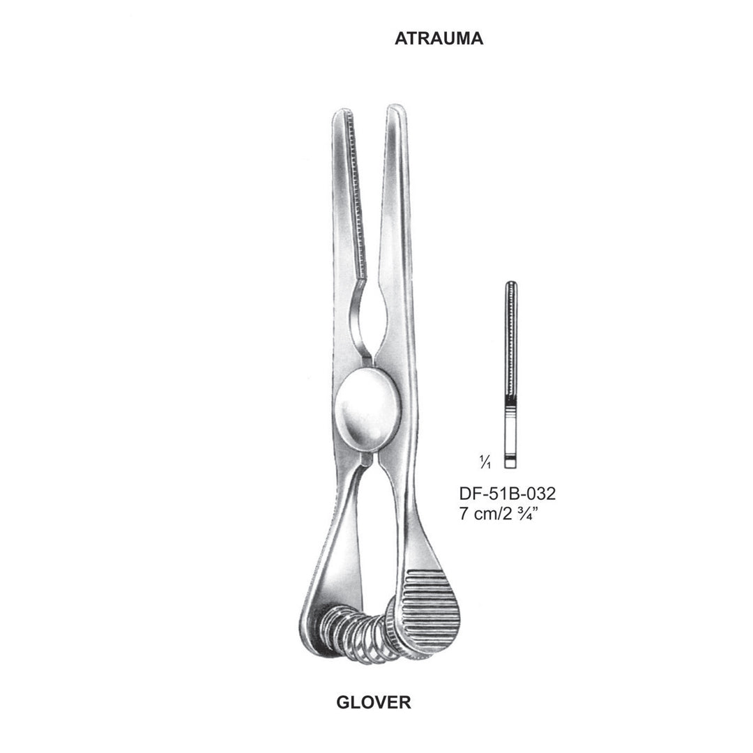 Glover Atrauma Bulldog Clamp, Straight,  7cm (DF-51B-032) by Dr. Frigz