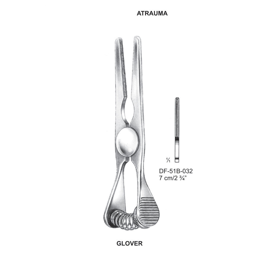 Glover Atrauma Bulldog Clamp, Straight,  7cm (DF-51B-032) by Dr. Frigz
