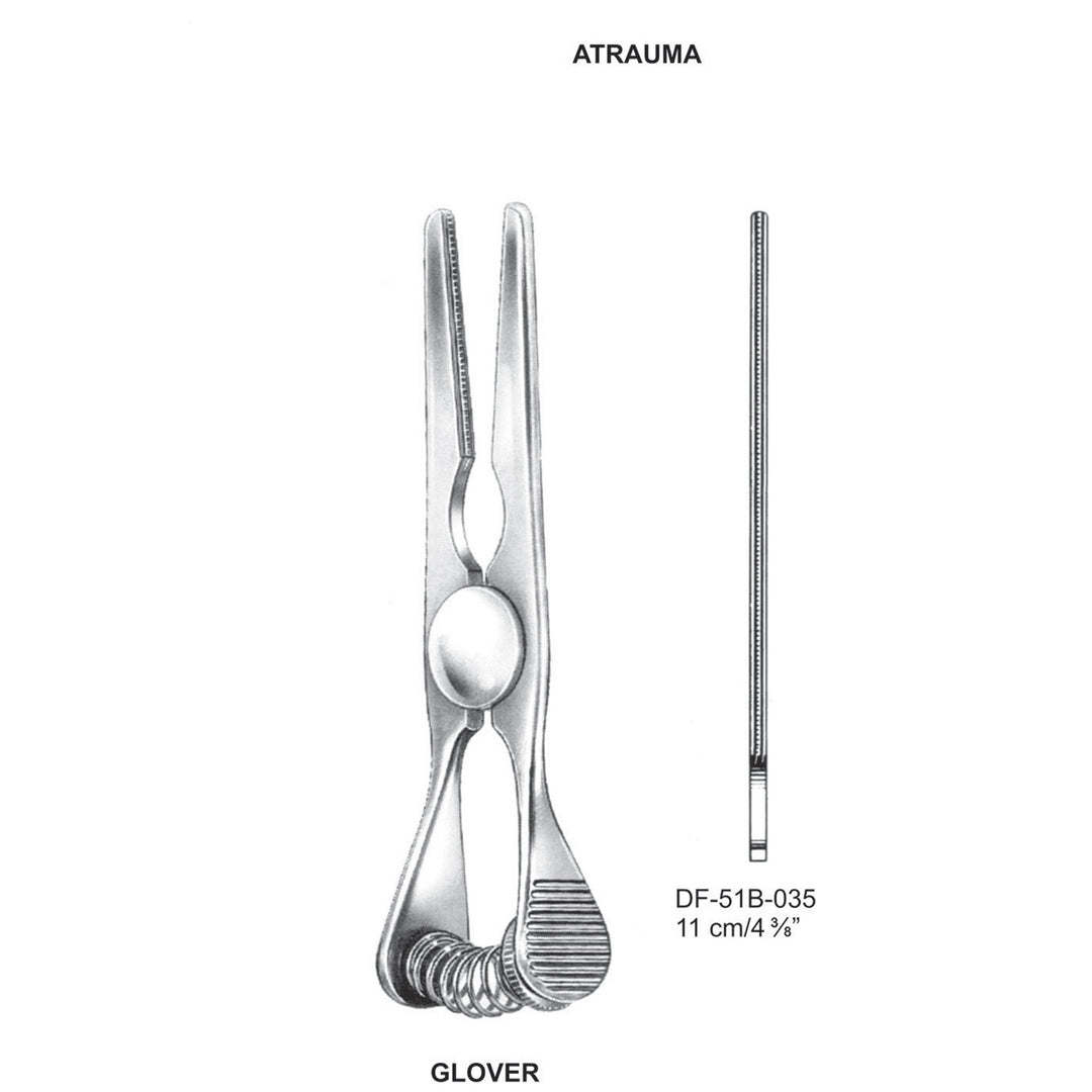 Glover Atrauma Bulldog Clamp, Straight,  11cm (DF-51B-035) by Dr. Frigz