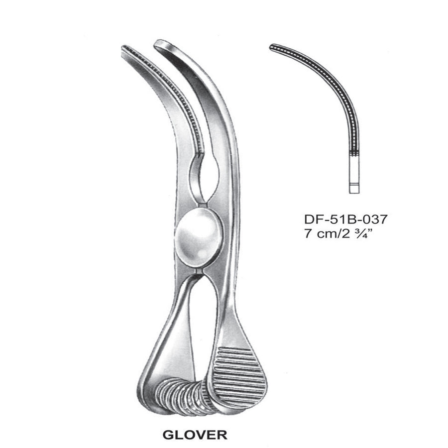 Glover Atrauma Bulldog Clamp, Curved,  7cm (DF-51B-037) by Dr. Frigz