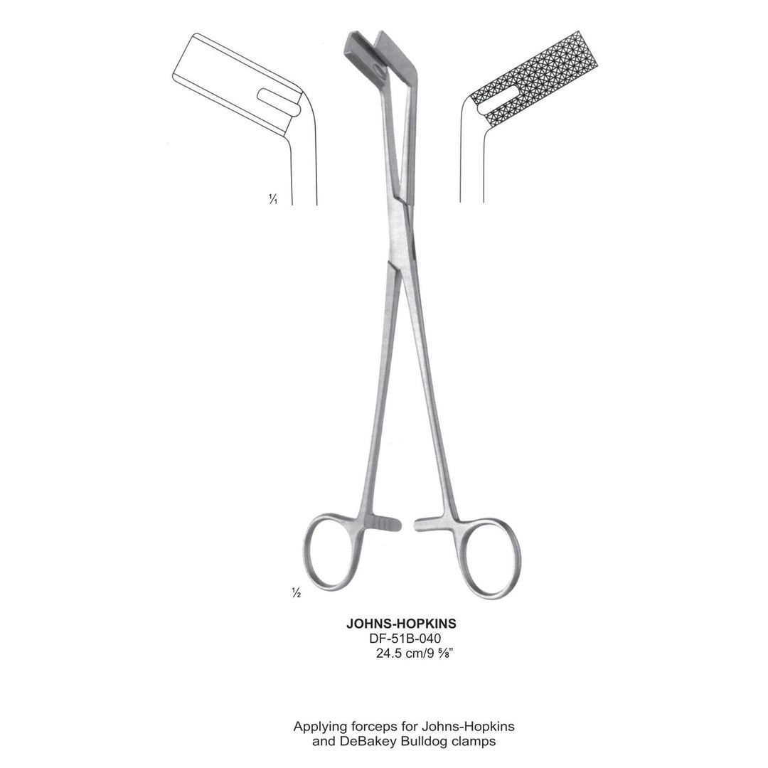 Johns-Hopkins Applying Forceps For Johns-Hopkins And Debakey Bulldog Clamps, 24.5cm (DF-51B-040) by Dr. Frigz