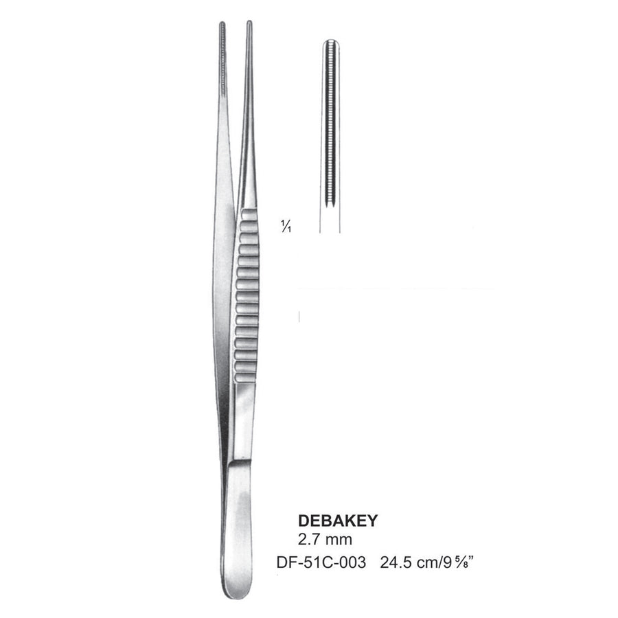 Debakey Atrauma Forceps, Straight, 24.5Cm, 2.7mm (DF-51C-003) by Dr. Frigz