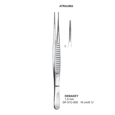 Debakey Atrauma Forceps, Straight, 16Cm, 1.5mm (DF-51C-005) by Dr. Frigz