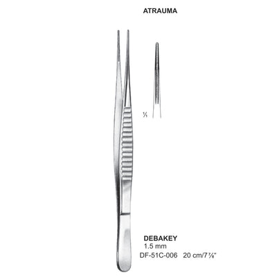 Debakey Atrauma Forceps, Straight, 20Cm, 1.5mm (DF-51C-006)
