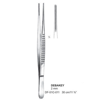 Debakey Atrauma Forceps, Straight, 30Cm, 2mm (DF-51C-011) by Dr. Frigz