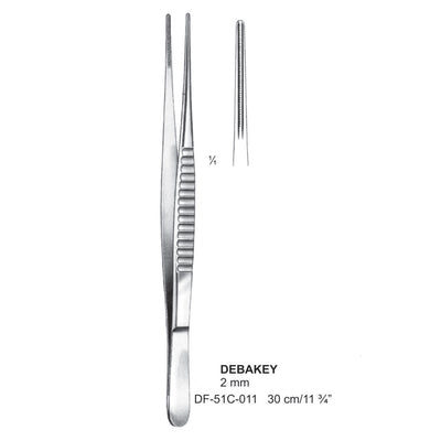 Debakey Atrauma Forceps, Straight, 30Cm, 2mm (DF-51C-011)