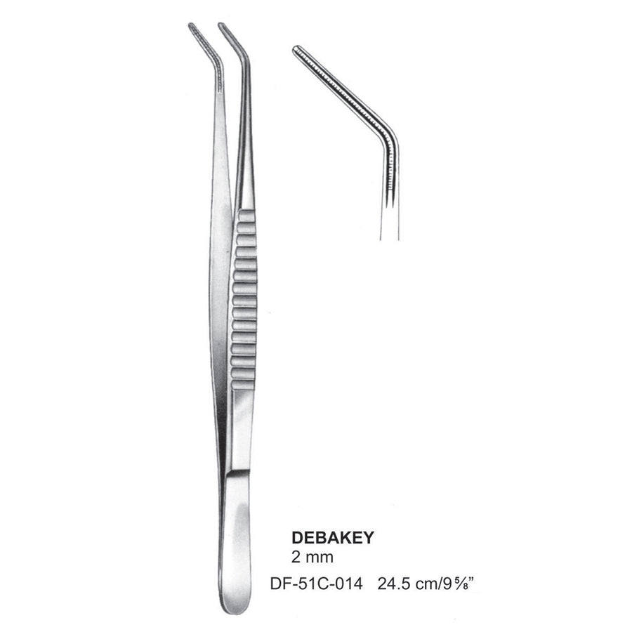 Debakey Atrauma Forceps, Angled, 24.5Cm, 2mm (DF-51C-014) by Dr. Frigz