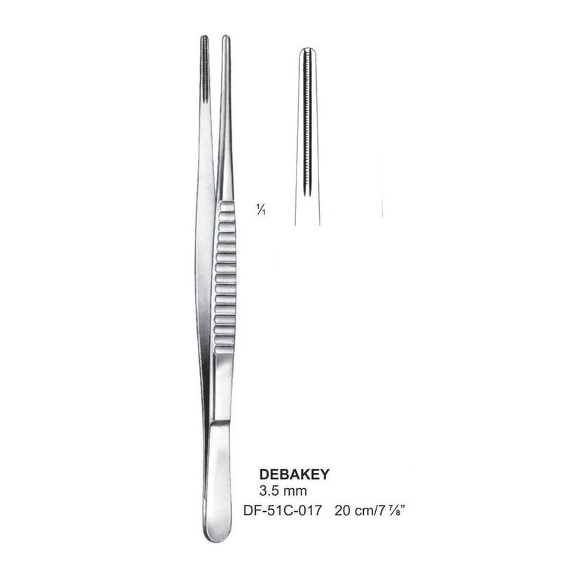 Debakey Atrauma Forceps, Straight, 20Cm, 3.5mm (DF-51C-017) by Dr. Frigz