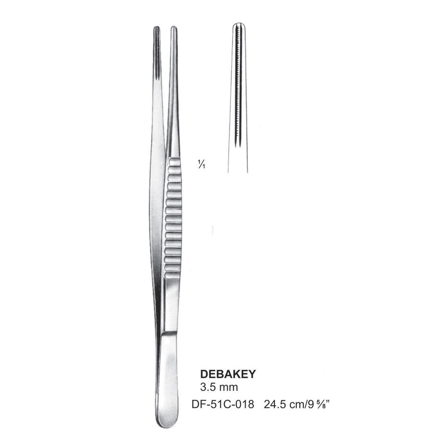 Debakey Atrauma Forceps, Straight, 24.5Cm, 3.5mm (DF-51C-018) by Dr. Frigz