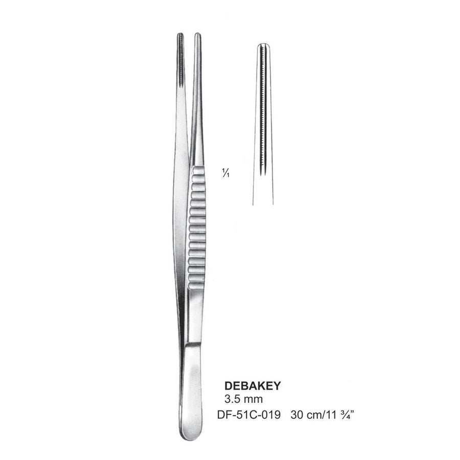 Debakey Atrauma Forceps, Straight, 30Cm, 3.5mm (DF-51C-019) by Dr. Frigz