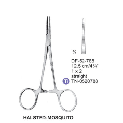 Halsted-Mosquito Artery Forceps, Straight, 1X2 Teeth, 12.5cm (DF-52-788)