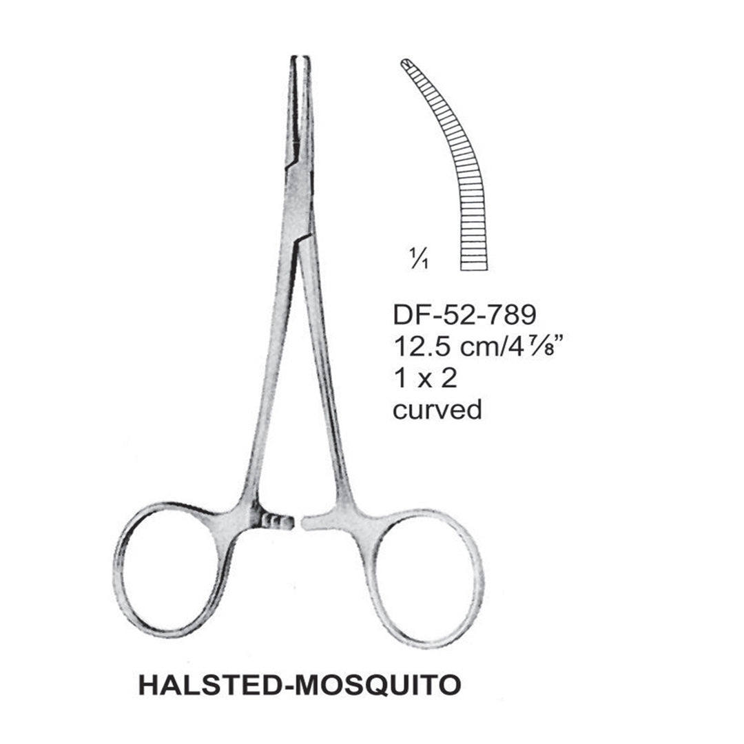 Halsted-Mosquito Artery Forceps, Curved, 1X2 Teeth, 12.5cm (DF-52-789) by Dr. Frigz