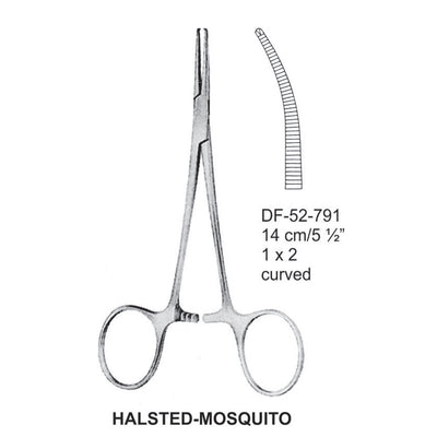 Halsted-Mosquito Artery Forceps, Curved, 1X2 Teeth, 14cm (DF-52-791) by Dr. Frigz