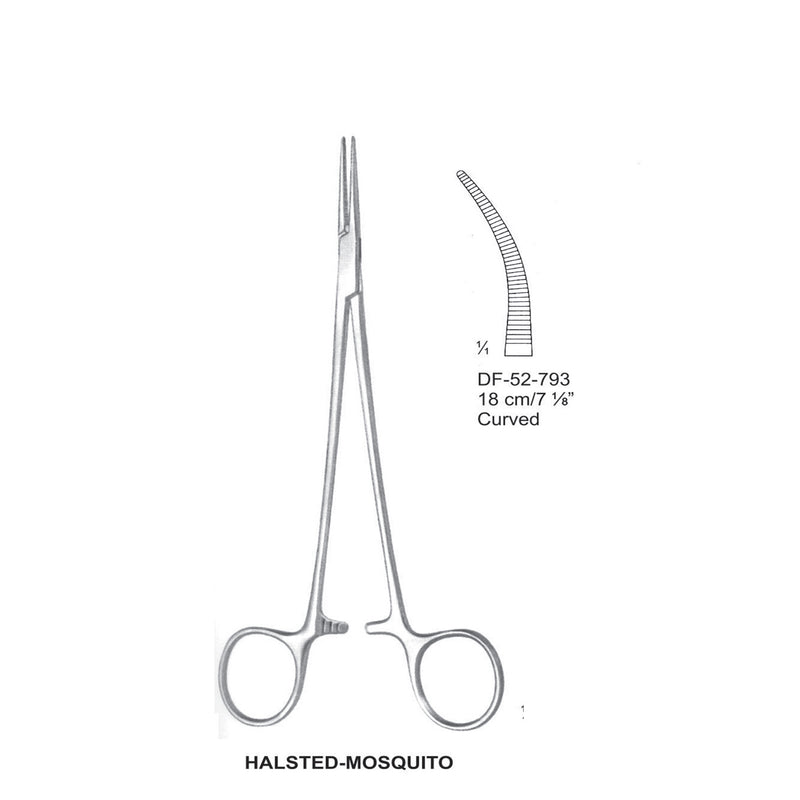 Halsted-Mosquito Artery Forceps, Curved, 18cm (DF-52-793) by Dr. Frigz