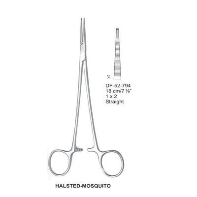 Halsted-Mosquito Artery Forceps, Straight, 1X2 Teeth, 18cm (DF-52-794)