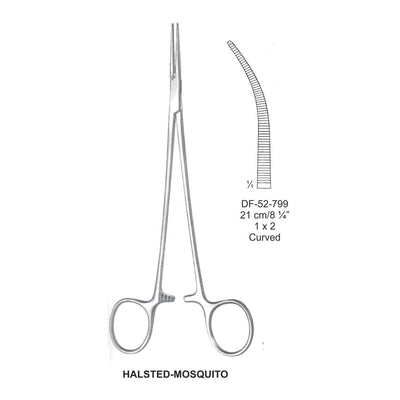 Halsted-Mosquito Artery Forceps, Curved, 1X2 Teeth, 21cm (DF-52-799) by Dr. Frigz
