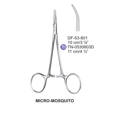 Micro-Mosquito Artery Forceps, Curved, 10cm (DF-53-801)