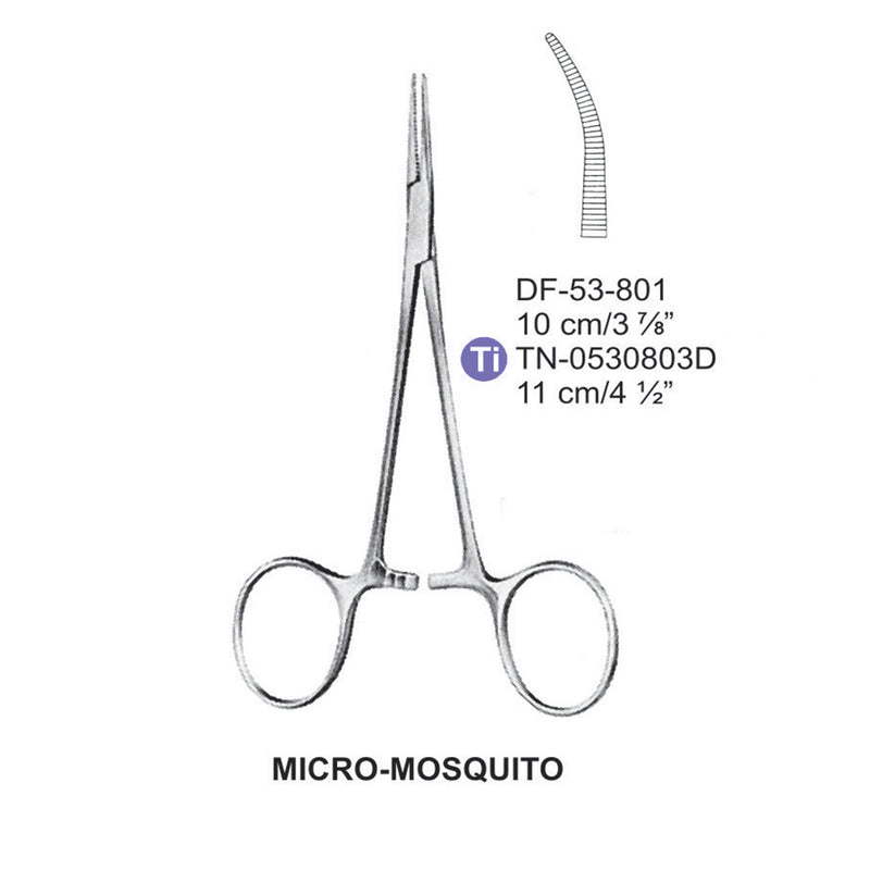Micro-Mosquito Artery Forceps, Curved, 10cm (DF-53-801) by Dr. Frigz