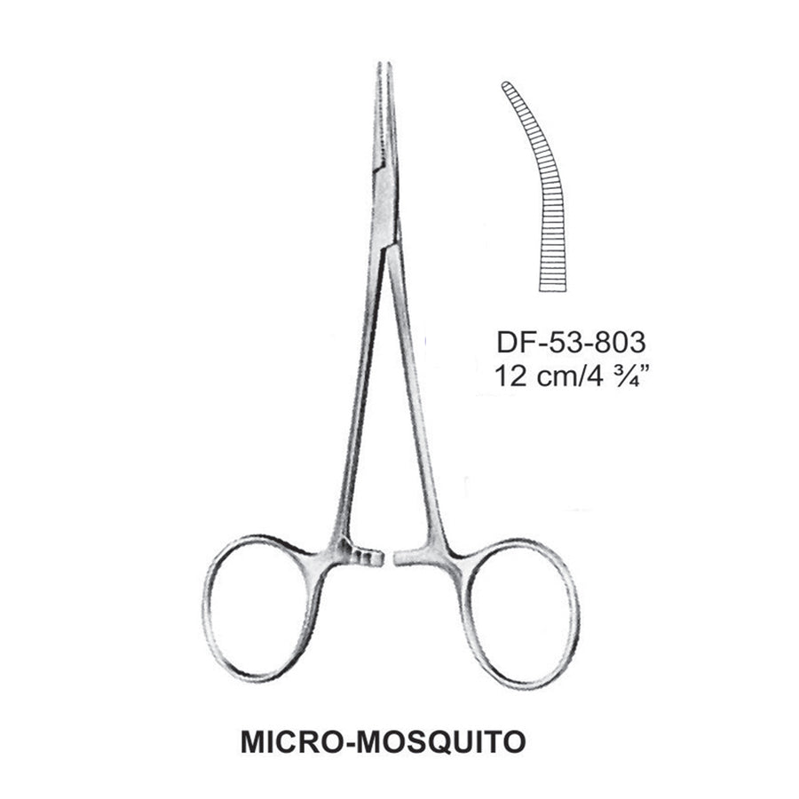 Micro-Mosquito Artery Forceps, Curved, 12cm (DF-53-803) by Dr. Frigz