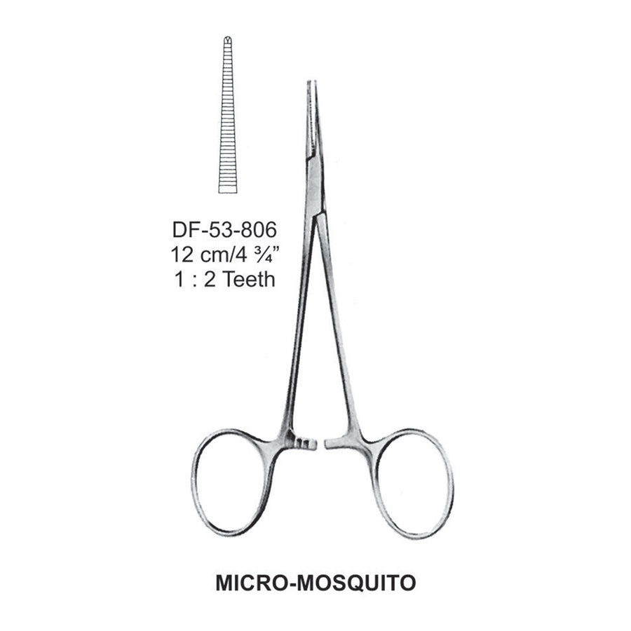 Micro-Mosquito Artery Forceps, Straight, 1X2 Teeth, 12cm (DF-53-806) by Dr. Frigz