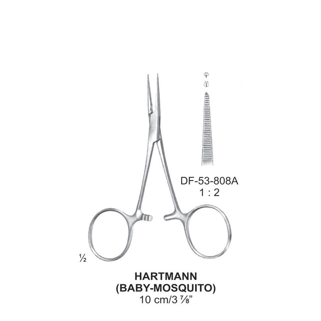 Hartmann (Baby-Mosquito) Artery Forceps, Straight, 1X2 Teeth, 10cm (DF-53-808A) by Dr. Frigz