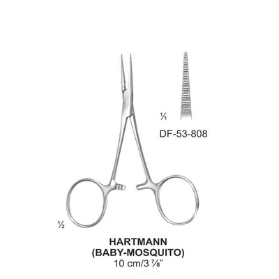 Hartmann (Baby-Mosquito) Artery Forceps, Straight, 10cm (DF-53-808)