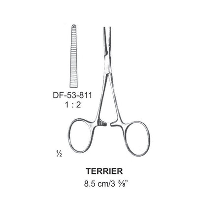 Terrier Artery Forceps, Straight, 1X2 Teeth, 8.5cm (DF-53-811)