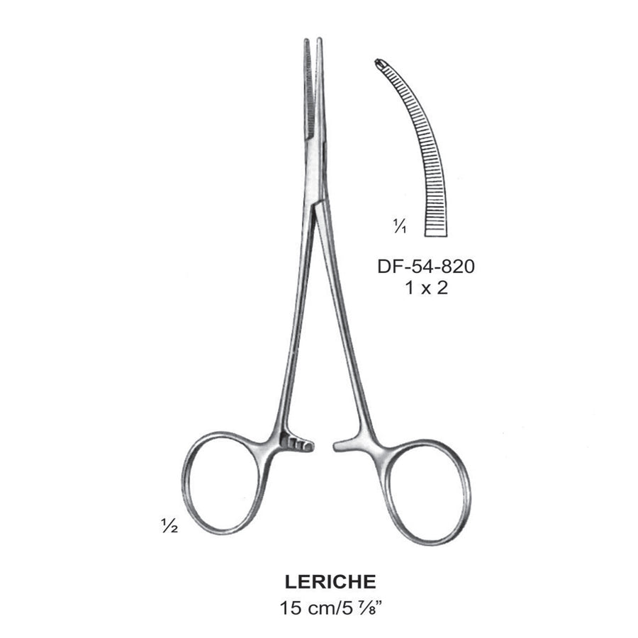 Leriche Artery Forceps, Curved, 1X2 Teeth, 15cm (DF-54-820) by Dr. Frigz