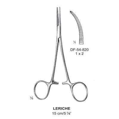 Leriche Artery Forceps, Curved, 1X2 Teeth, 15cm (DF-54-820)