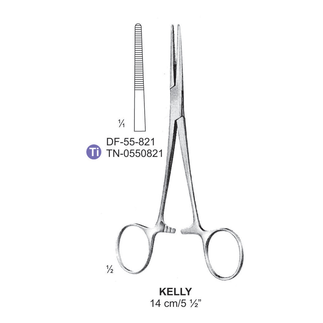 Kelly Artery Forceps, Straight, 14cm (DF-55-821) by Dr. Frigz