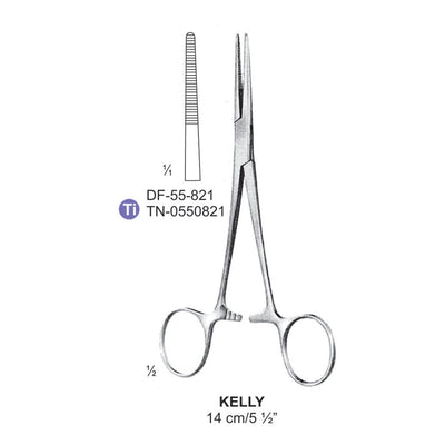 Kelly Artery Forceps, Straight, 14cm (DF-55-821) by Dr. Frigz