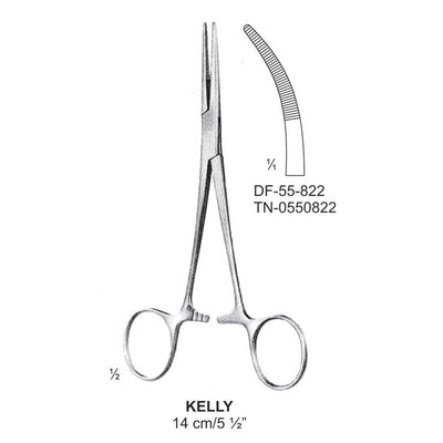 Kelly Artery Forceps, Curved, 14cm (DF-55-822) by Dr. Frigz