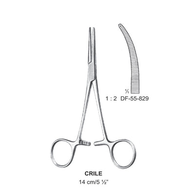 Crile Artery Forceps, Curved, 1X2 Teeth, 14cm (DF-55-829)