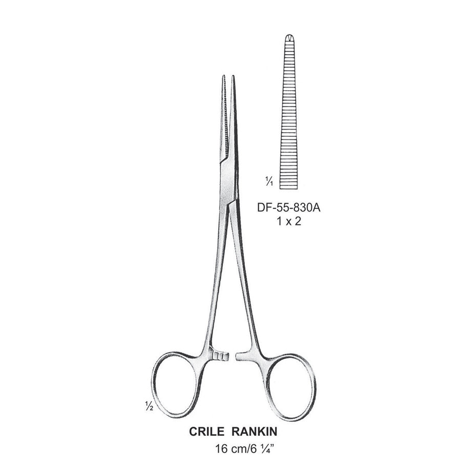 Crile-Rankin Artery Forceps, Straight, 1X2 Teeth, 16cm (DF-55-830A) by Dr. Frigz