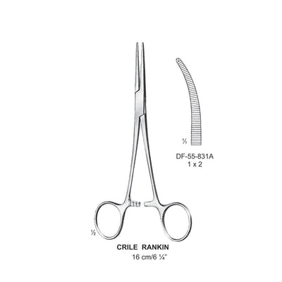 Crile-Rankin Artery Forceps, Curved, 1X2 Teeth, 16cm (DF-55-831A)