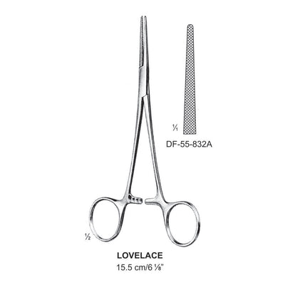 Lovelace Artery Forceps, Straight, Cross Serrations, 15.5cm (DF-55-832A)