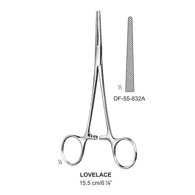 Lovelace Artery Forceps, Straight, Cross Serrations, 15.5cm (DF-55-832A)