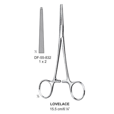Lovelace Artery Forceps, Straight, 1X2 Teeth, Cross Serrations, 15.5cm (DF-55-832)