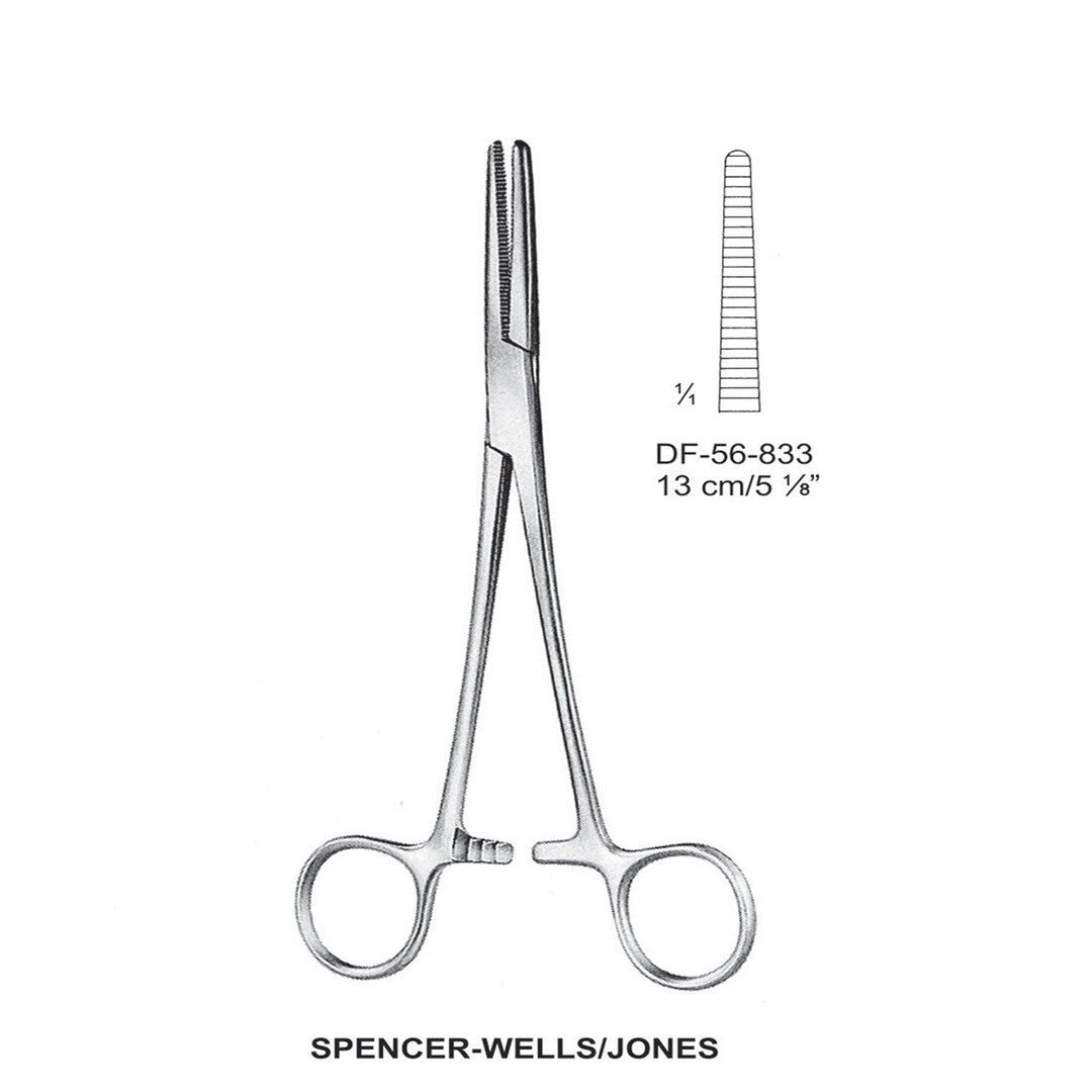 Spencer-Wells/Jones Artery Forceps, Straight, 13cm (DF-56-833) by Dr. Frigz