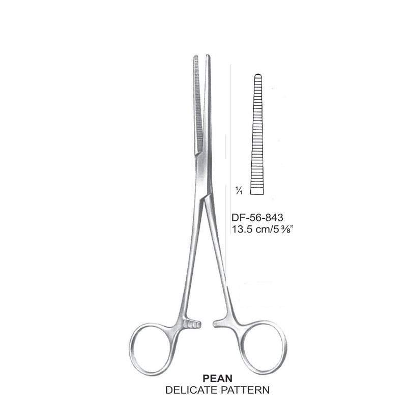 Pean Artery Forceps, Delicate Pattern, Straight, 13.5cm (DF-56-843) by Dr. Frigz