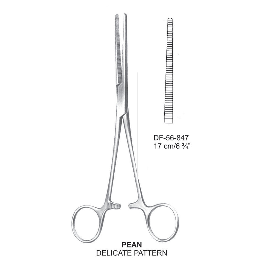 Pean Artery Forceps, Delicate Pattern, Straight, 17cm (DF-56-847) by Dr. Frigz