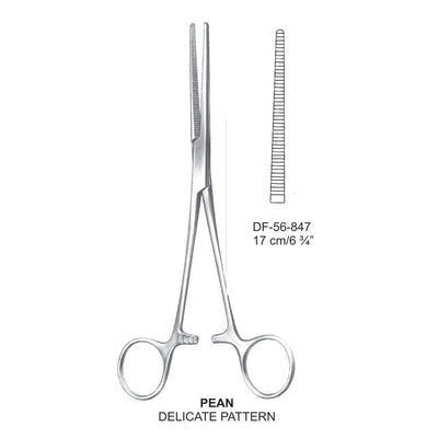 Pean Artery Forceps, Delicate Pattern, Straight, 17cm (DF-56-847) by Dr. Frigz