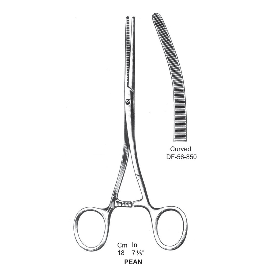 Pean Artery Forceps, Curved, 18cm (DF-56-850) by Dr. Frigz