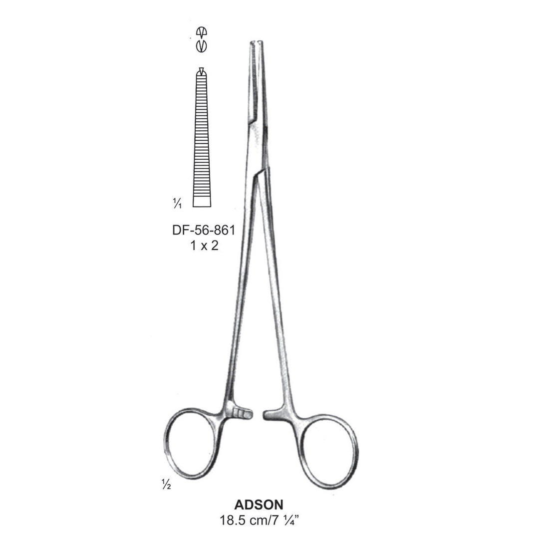 Adson Artery Forceps, Straight, 1X2 Teeth, 18.5cm (DF-56-861) by Dr. Frigz