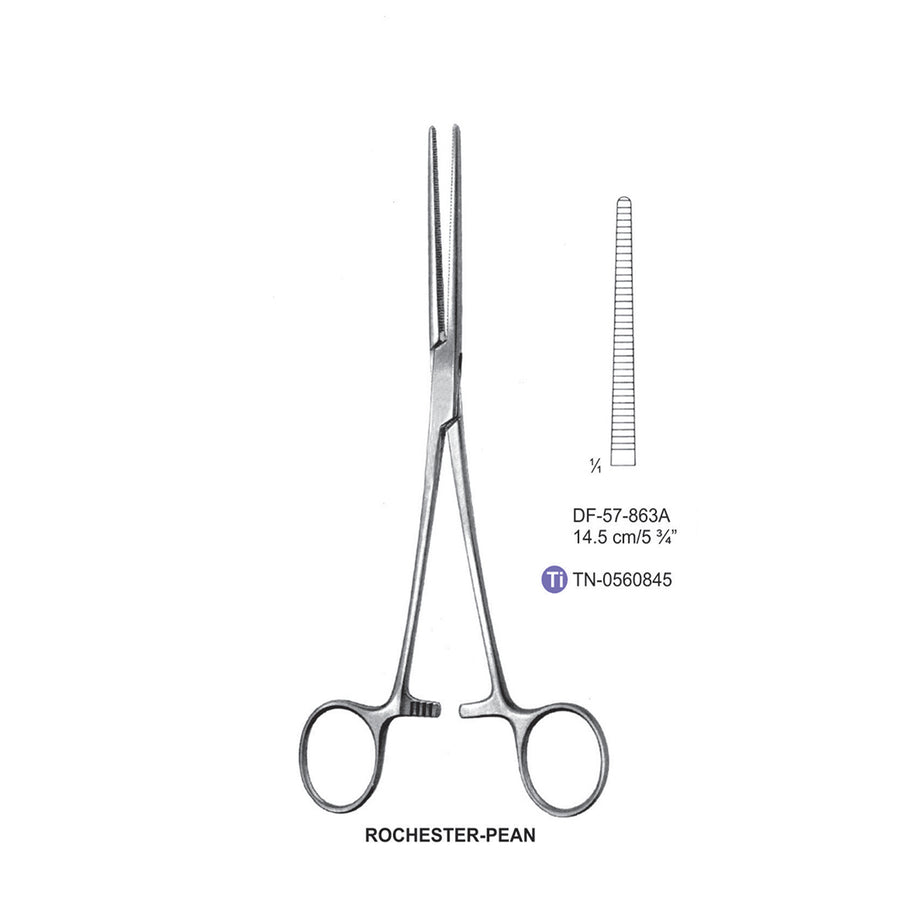 Rochester-Pean Artery Forceps, Straight, 14.5cm (DF-57-863A) by Dr. Frigz