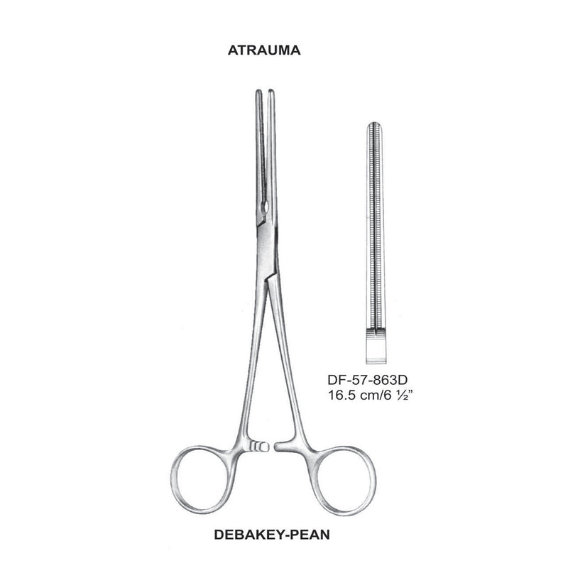 Debakey-Pean Atrauma Artery Forceps, Straight, 16.5cm (DF-57-863D) by Dr. Frigz