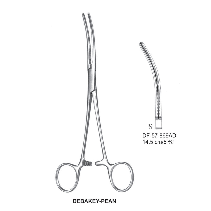 Debakey-Pean Atrauma Artery Forceps, Curved, 14.5cm (DF-57-869Ad) by Dr. Frigz